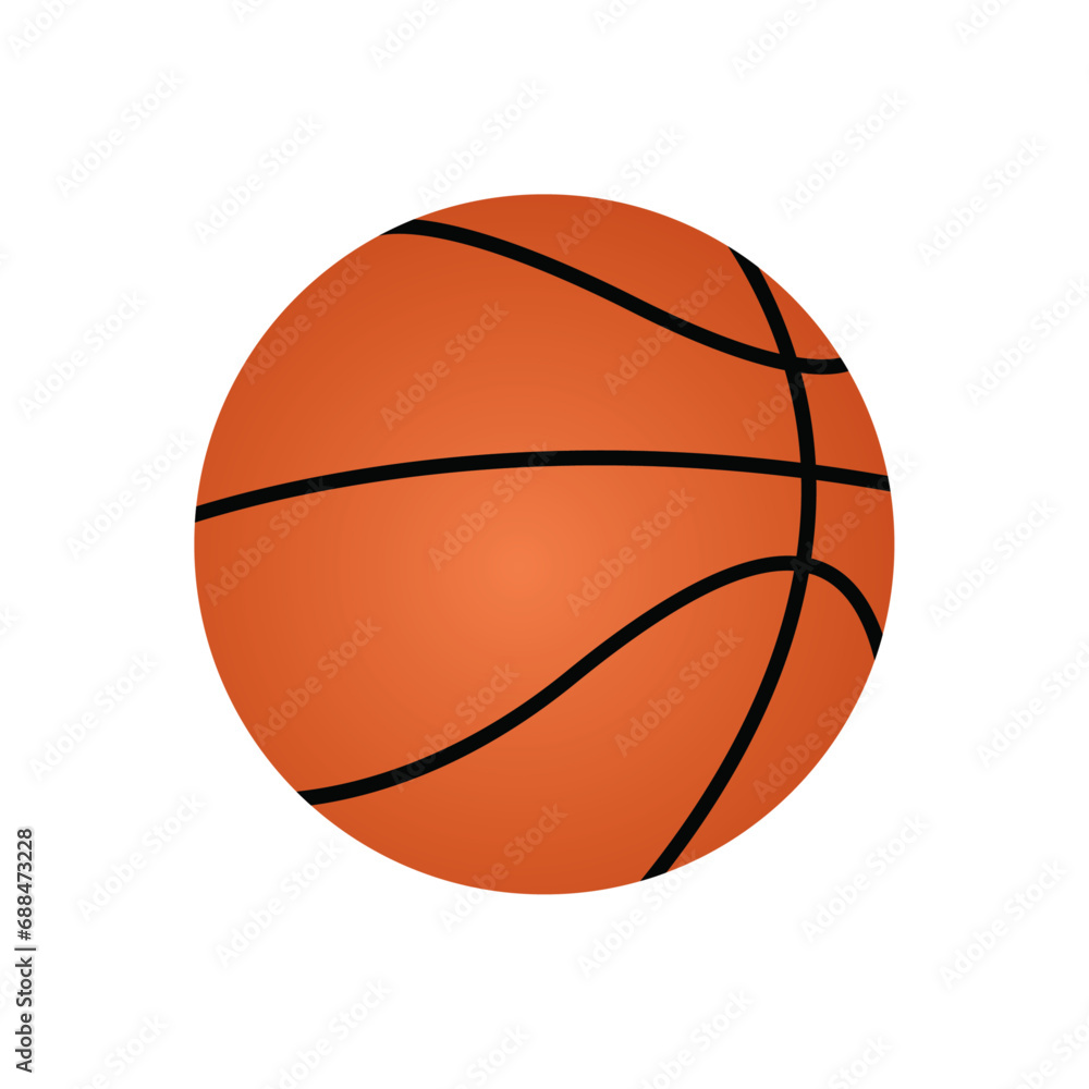 basketball  vector on white