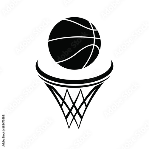 basketball ball and hoop vector icon . photo