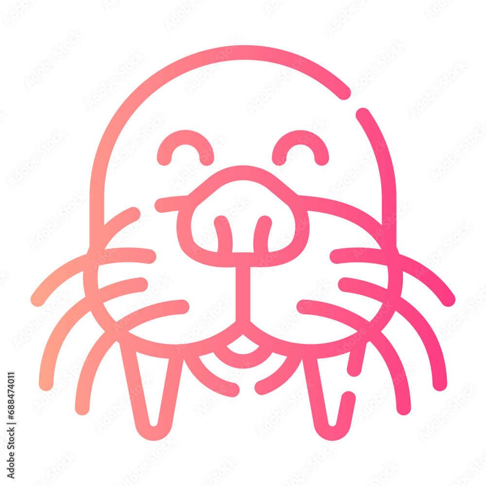 walrus Line Gradient Icon