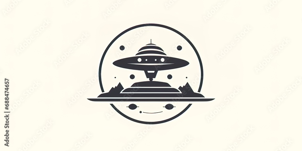 UFO ship logo simple style - generative ai UFO ship logo simple style - generative ai