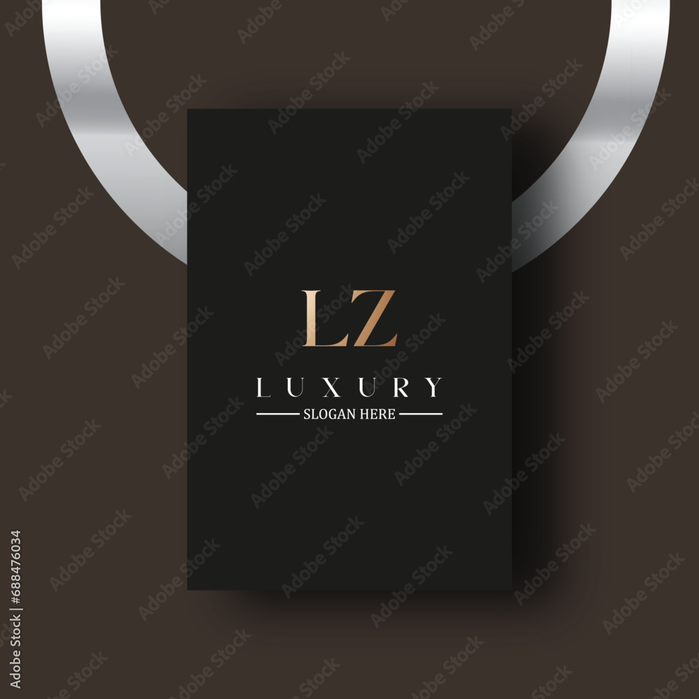LZ logo design vector image - obrazy, fototapety, plakaty 