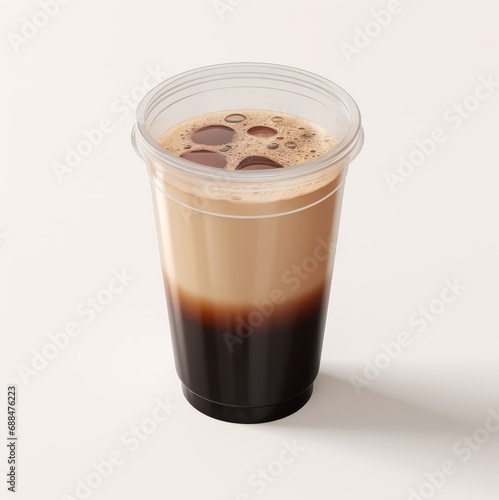one coffee take away cup stands on a light background. close-up mockup