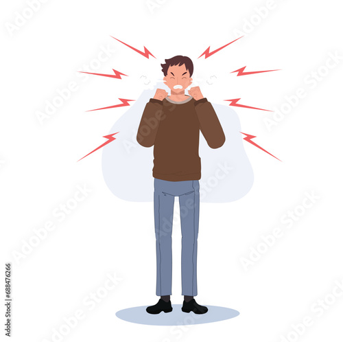 Aggressive Anger. Furious  Very Angry Person.