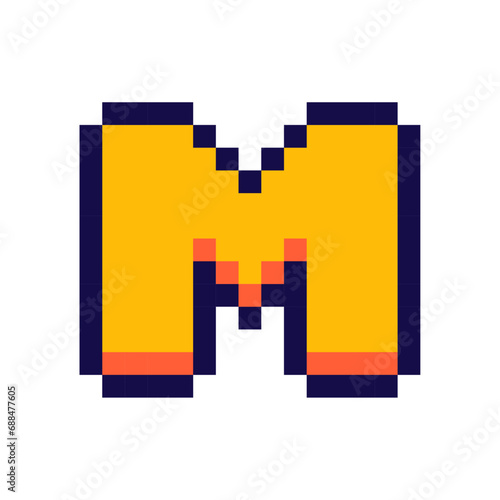 Free Download Pixel 3d retro arcade game style font and video computer game 8 bit letter flat vector illustration.	
 - GFXLoad