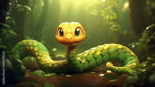 Cute Cartoon Snake © UsamaR