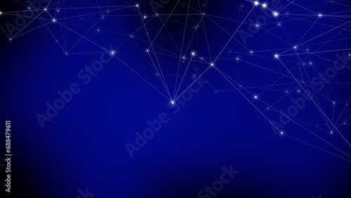 Abstract background with connected lines and dots technology science inspired geometric arrangement forming dynamic pattern of abstract connections in blue visual rhythm