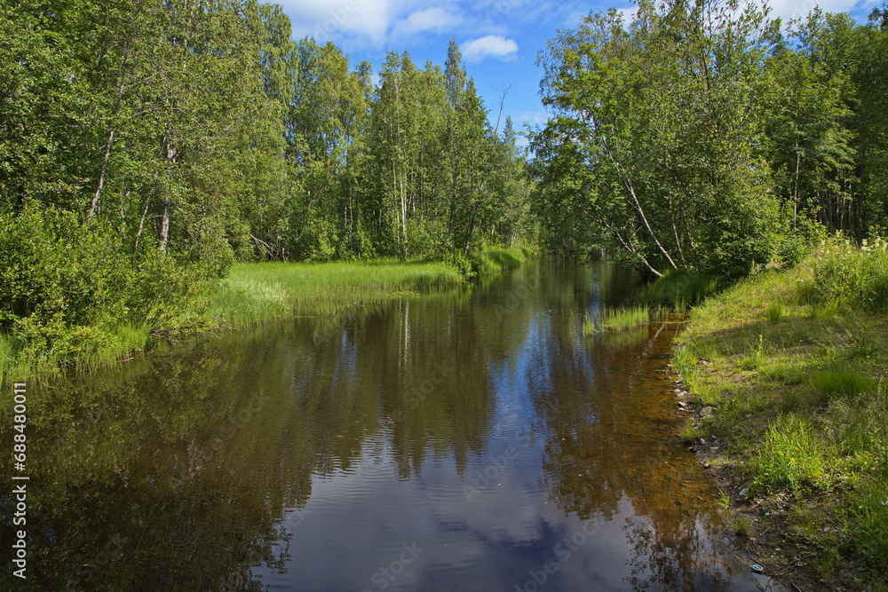 Landscape in public park at the river Skellefteälven in Skelleftea, Sweden, Europe
Landscape in public park at the river Skellefteälven in Skelleftea, Sweden, Europe