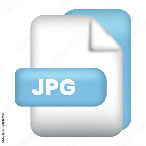 Jpg file format icon vector illustration, JPG file symbol vector for web site and app. Blue design icon of jpg file