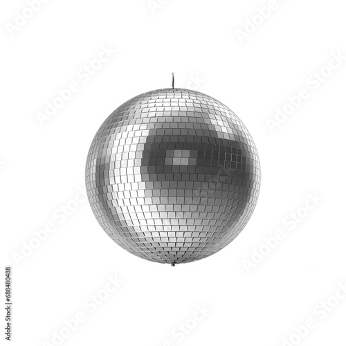 silver disco ball on transparent background