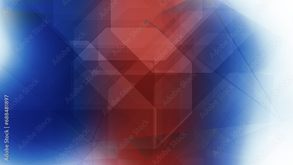Obraz premium Technology science abstract background with octagons dynamic pattern of geometric shapes creating smooth, hypnotic and futuristic concept in modern art