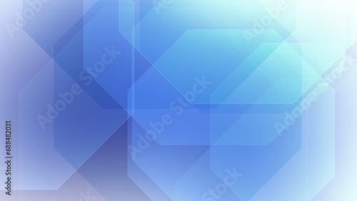 Technology science geometric octagons on white abstract background creating bright, blue, and energetic abstract pattern composition. futuristic concept with dynamic octagon pattern transformation