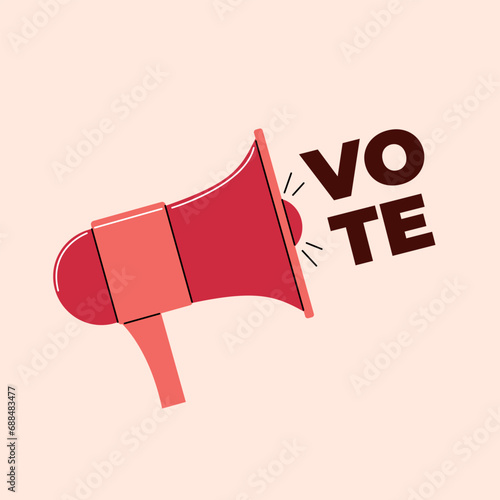 The mouthpiece calls for elections. Voting background. Election concept vector illustration