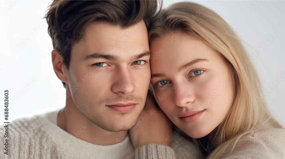 An intimate moment unfolds as a middle-aged European couple embraces at home. An intimate moment unfolds as a middle-aged European couple embraces at home.