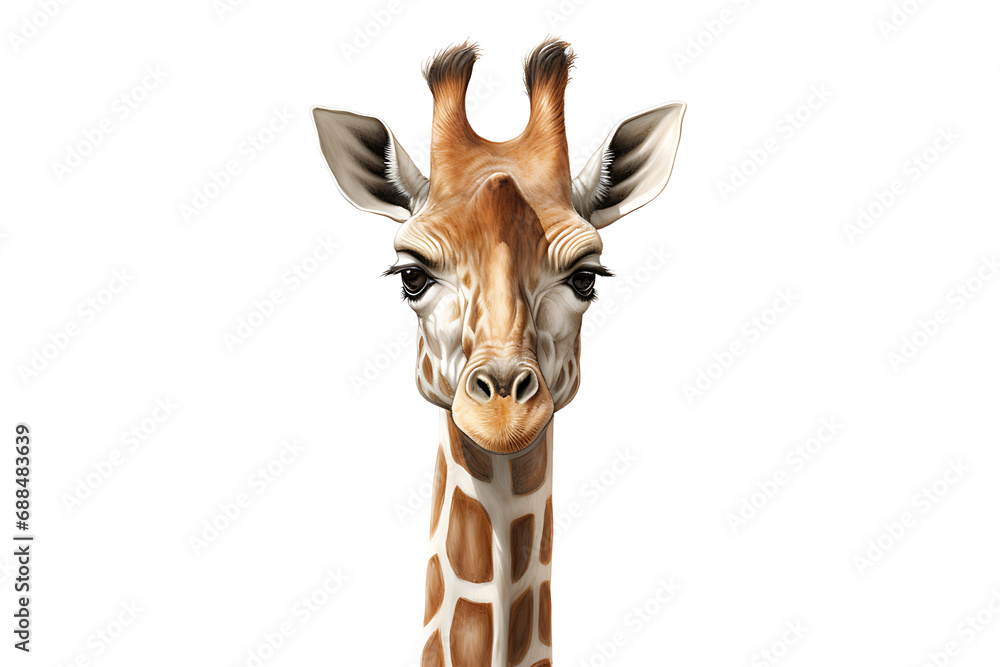 Obraz premium Giraffe, isolated on white background
