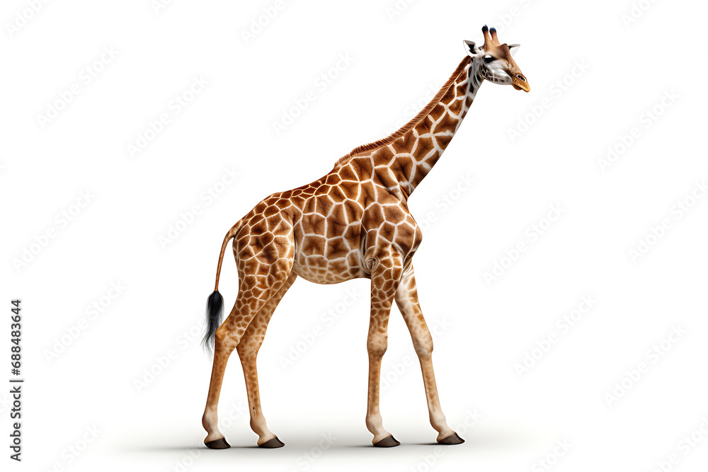 Naklejka premium Giraffe, isolated on white background