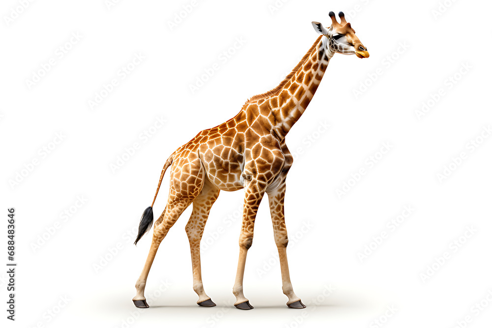Naklejka premium Giraffe, isolated on white background
