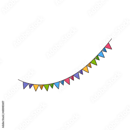 Colorful party flags decorated at parties, gatherings, celebrations.