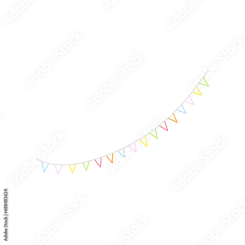 Colorful party flags decorated at parties, gatherings, celebrations.