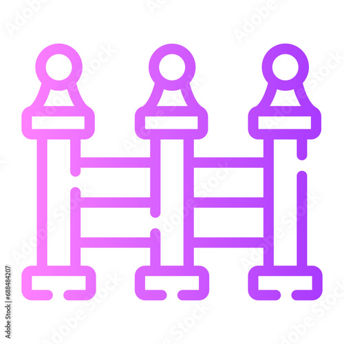fence Line Gradient Icon