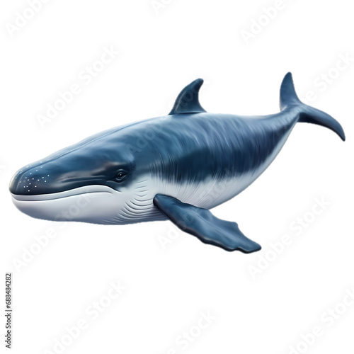 Blue whale isolated on transparent background