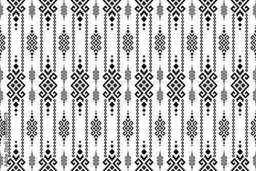 Nature vintages cross stitch traditional ethnic pattern paisley flower Ikat background abstract Aztec African Indonesian Indian seamless pattern for fabric print cloth dress carpet curtains and sarong