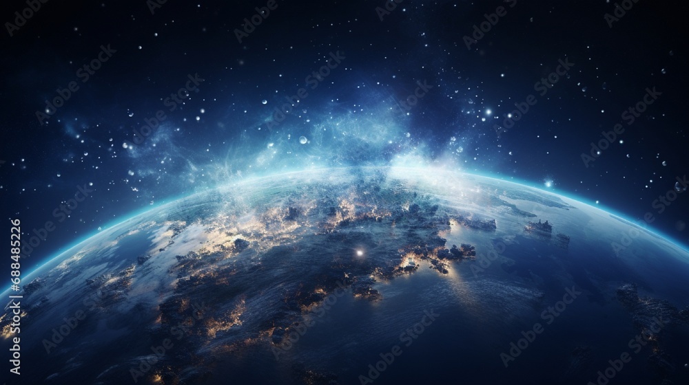 World map in space 