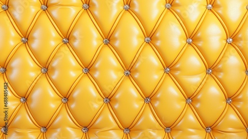 yellow Buttoned luxury leather pattern with diamonds and gemstones. Useful as luxury pattern