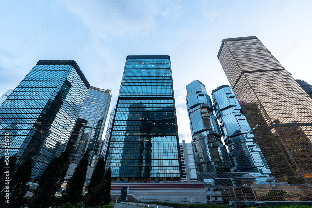 modern office building in hong kong china