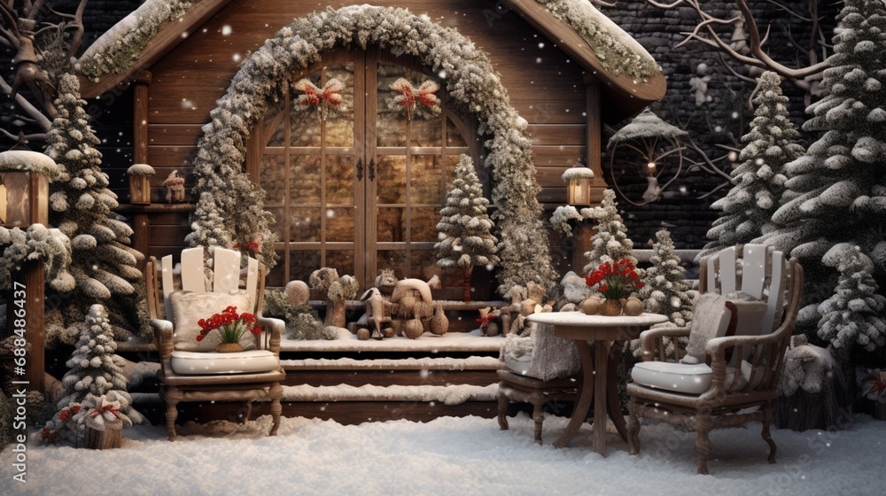 Celebrate the season with winter-themed decorations. Customize your winter narrative with generous copy space.