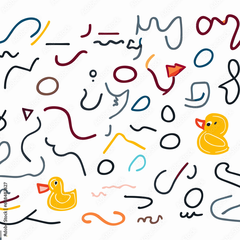 Bask in the warmth of sunbeams and adorable ducklings in this collection, where simple line drawings of baby yellow ducks are adorned with radiant and colorful line ornaments, forming a showcase Bask in the warmth of sunbeams and adorable ducklings in this collection, where simple line drawings of baby yellow ducks are adorned with radiant and colorful line ornaments, forming a showcase