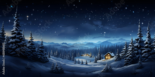 Enchanting Winter Bliss: A Captivating Christmas Village Scene background ai generated © Abdullah