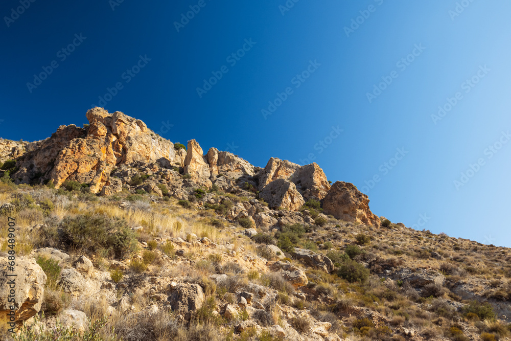 beautiful landscape, view from the mountain to the city, background with a place for an inscription.