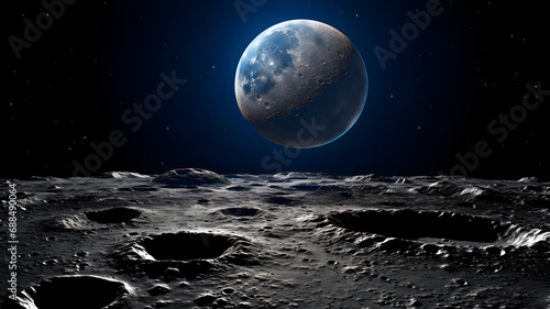 Moon surface with lunar cra...