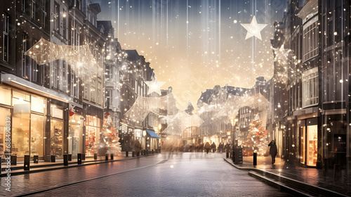 Twinkling Magic: Creating a Dreamy Atmosphere with Christmas Lights background  ai generated photo