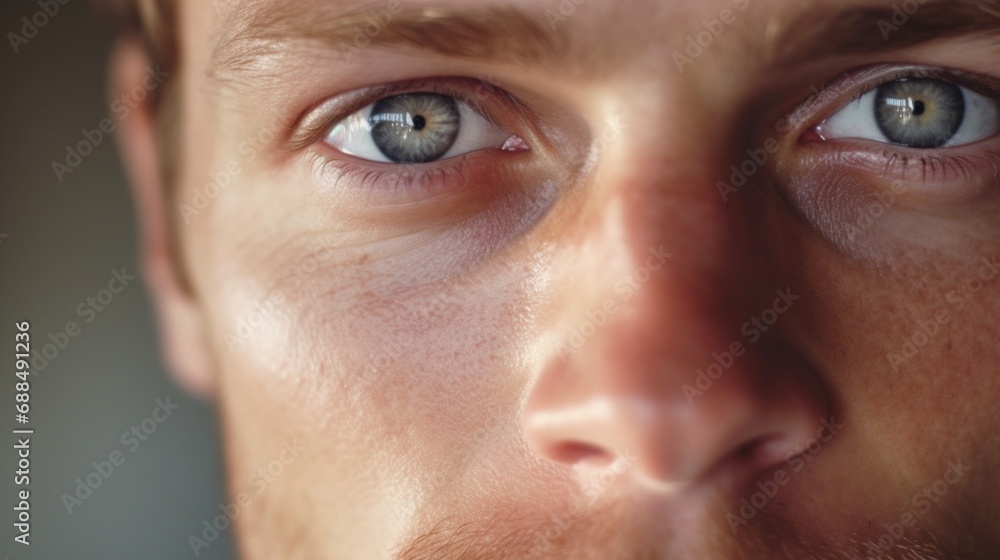 Obraz premium Intensely close shot capturing the man's eyes meeting the camera.