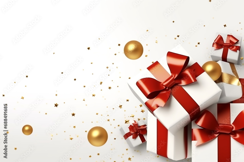 Christmas and New Year background with gift box Christmas and New Year background with gift box