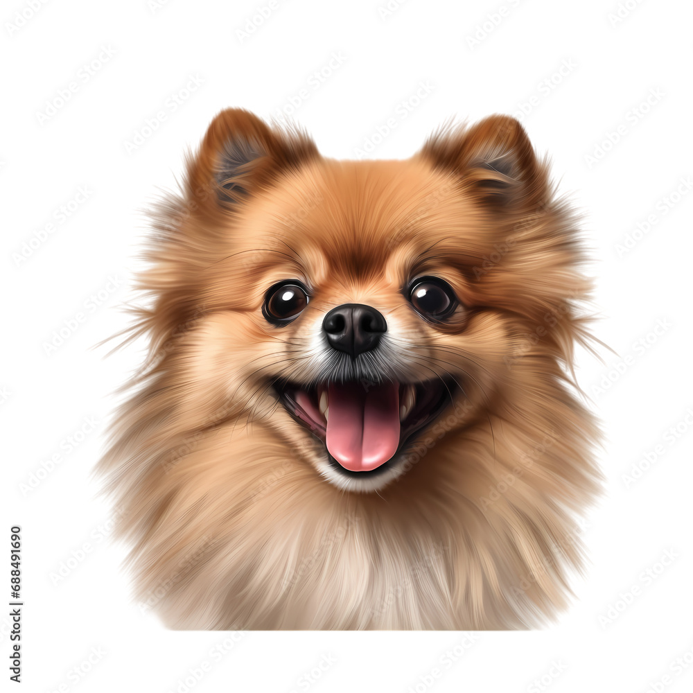 Pomeranian dog isolated on transparent background