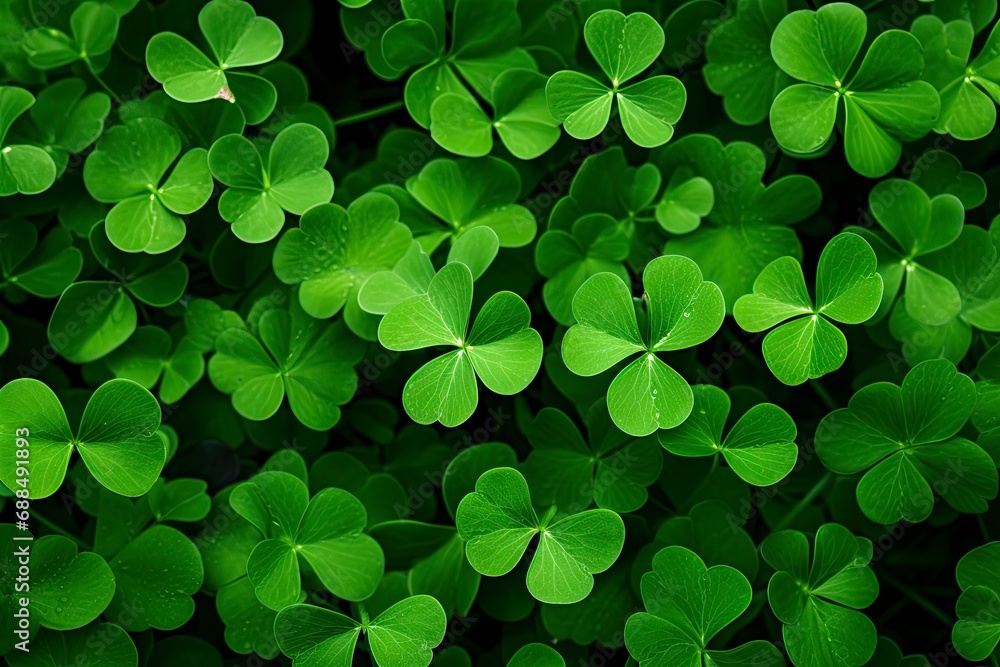 Up Close Shamrock Leaves background for St. Patrick's Day Celebration Up Close Shamrock Leaves background for St. Patrick's Day Celebration