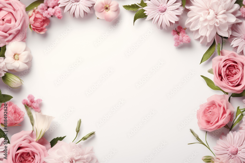 An elegant floral-themed template with ample text space, perfect for conveying heartfelt messages or invitations. Generative Ai. An elegant floral-themed template with ample text space, perfect for conveying heartfelt messages or invitations. Generative Ai.