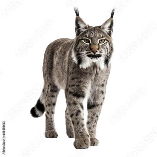 lberian lynx looking isolated on white