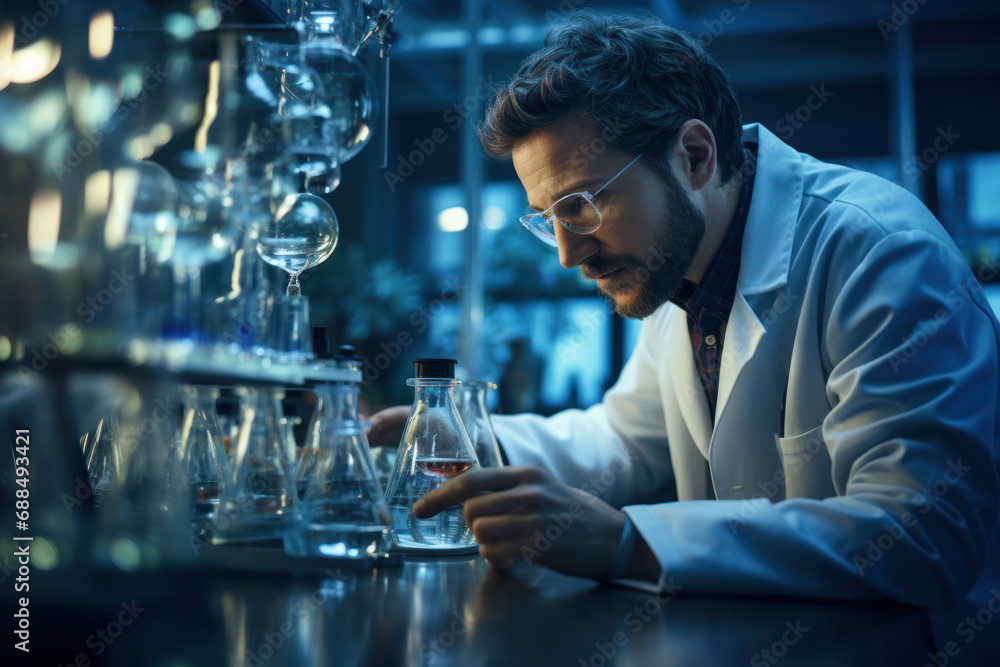 A scientist conducting experiments in a laboratory, emphasizing the pursuit of knowledge and advancements in research. Generative Ai. A scientist conducting experiments in a laboratory, emphasizing the pursuit of knowledge and advancements in research. Generative Ai.