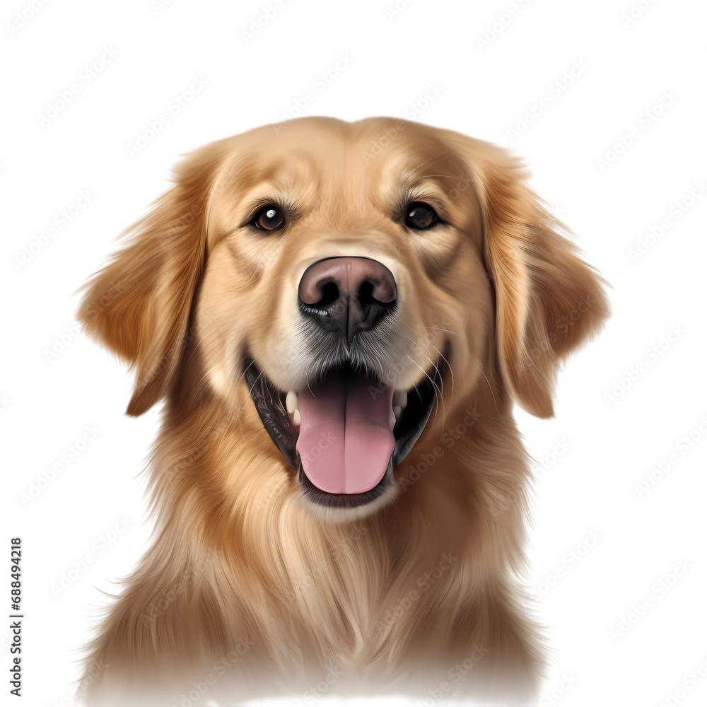 Golden retriever isolated on transparent background