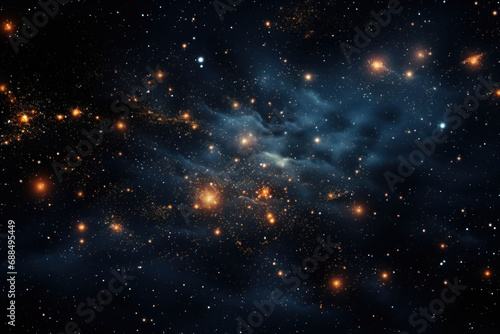 A constellation forming in the night sky, each star representing a unique idea that contributes to the vast expanse of creativity. Concept of celestial ideation. Generative Ai.