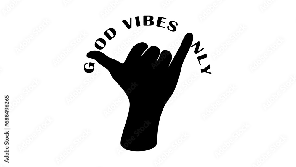 Obraz premium Good Vibes Only, Hand, lettering with hand and text