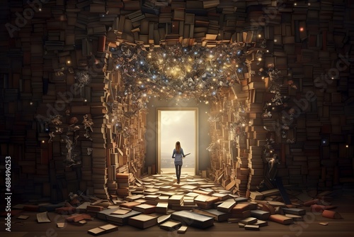 A world where people can physically enter books photo