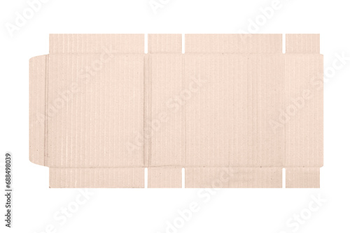 Template of cardboard box mockup with die-cut pattern photo
