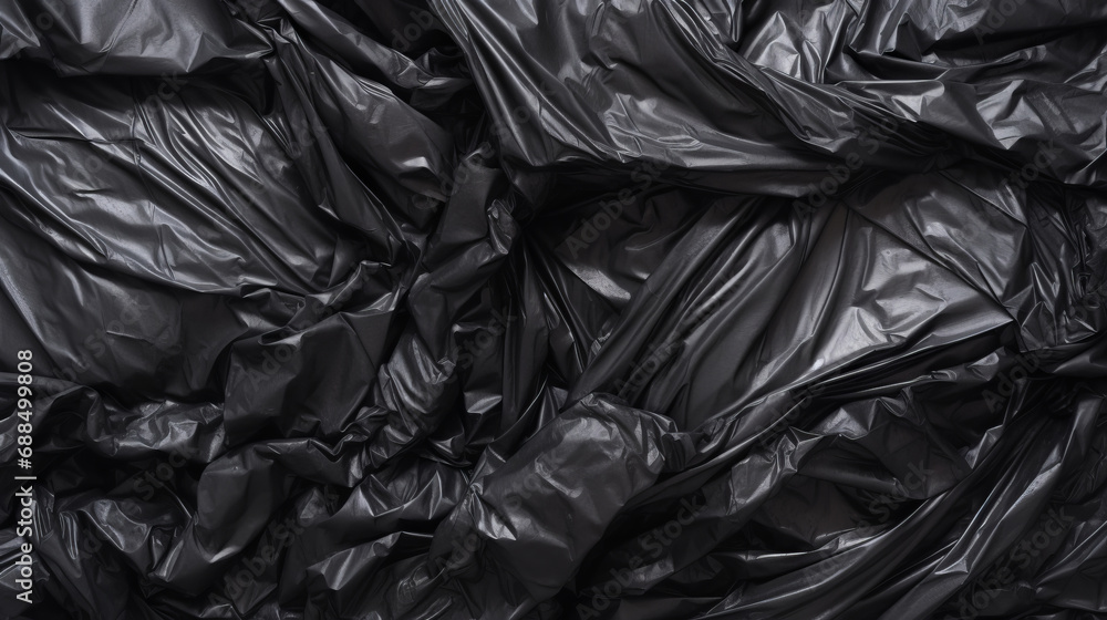 Texture of black garbage bags