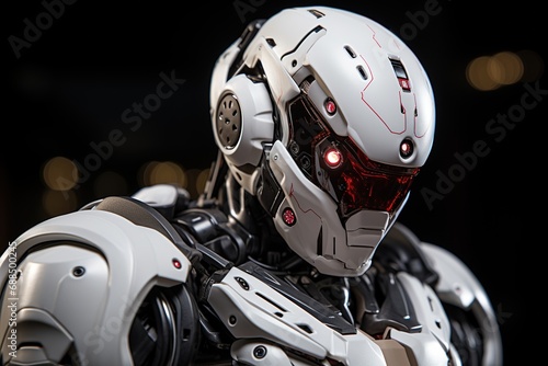 Artificial intelligence conceptual illustration. Humanoid soldier.