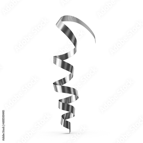 silver ribbon on transparent background