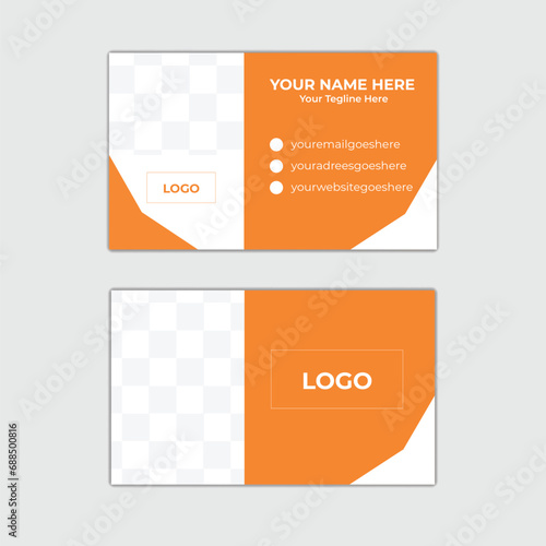 business template Business card design template, Clean professional business card template, visiting card, squares, round, waves for business, technology. Simple and clean design .